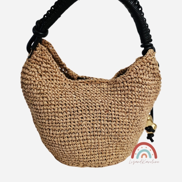 New! Madewell The Camren Mini Bag in Crochet Straw Leather Trim NWOT - Picture 5 of 13